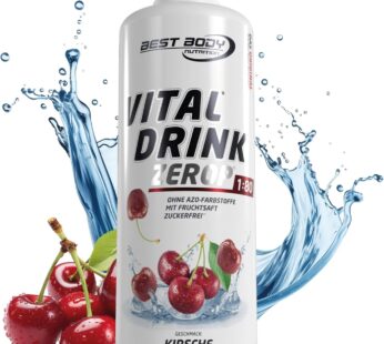 Best Body Nutrition Vital Drink ZEROP® – Cherry Syrup Sugar-Free – 1 L – 1:80 Makes 80 Litres of Ready Drink – Drink Concentrate with Fruit Juice – Taste for Water with Vitamins