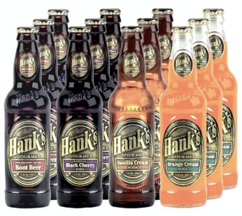[Pack of 12][4 Flavor] Hank’s Gourmet Sodas Variety Pack (Root Beer, Orange Cream, Vanilla Cream, Wishniak Black Cherry) – 12 Fl Oz