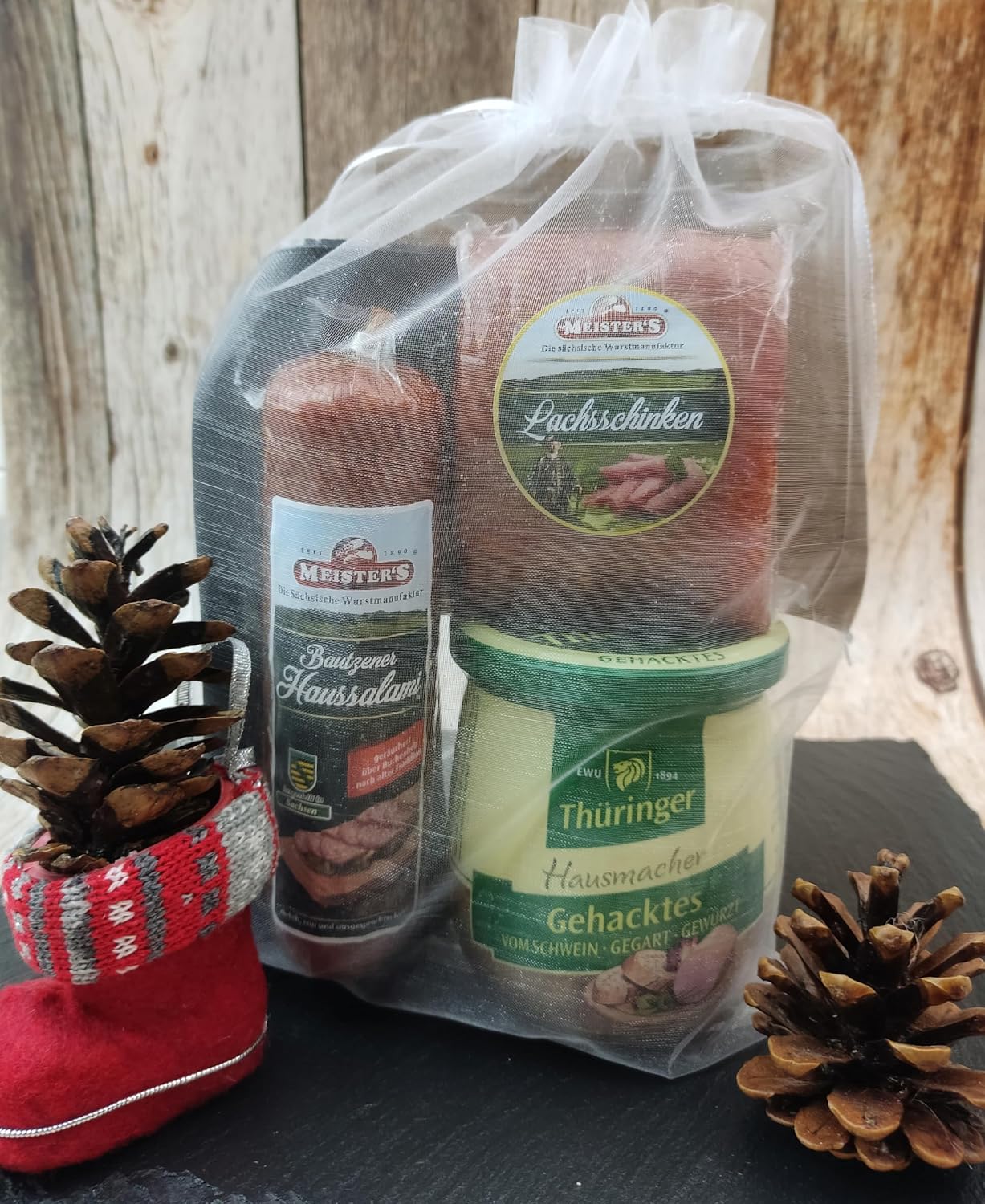 Oberlausitz Sausage Package | Gift Basket Elegant Salami & Smoked Ham in One Piece | Meat & Sausage Food Basket with Liver Sausage in Glass | Available as a Gift Basket - Image 3