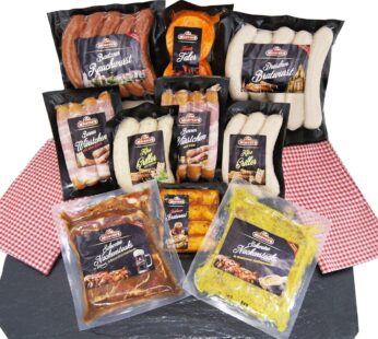 Barbecue Party Barbecue Pack with Sausages, Grilled Meat Steak Marinated, Cheese Griller, Smoked Sausage – 9 x Grill Specialities in Grill Set
