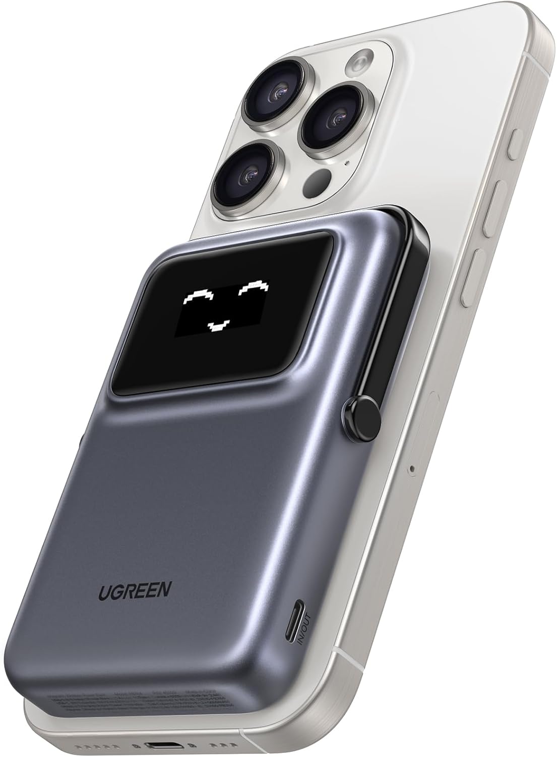 UGREEN Uno Qi2 15W Magnetic Power Bank 10000mAh, PD 20W Wireless Portable Charger with Display and Stand, Compatible with iPhone 16/15/14/13/12 Mini Plus Pro MAX (Black)