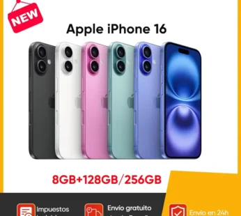 Apple iPhone 16 Smartphone 5G iPhone iOS 18 6.1 ”Super Retina XDR OLED affichage IP68 résistant à la poussière/à l’eau double SIM 8GB 128/256GB