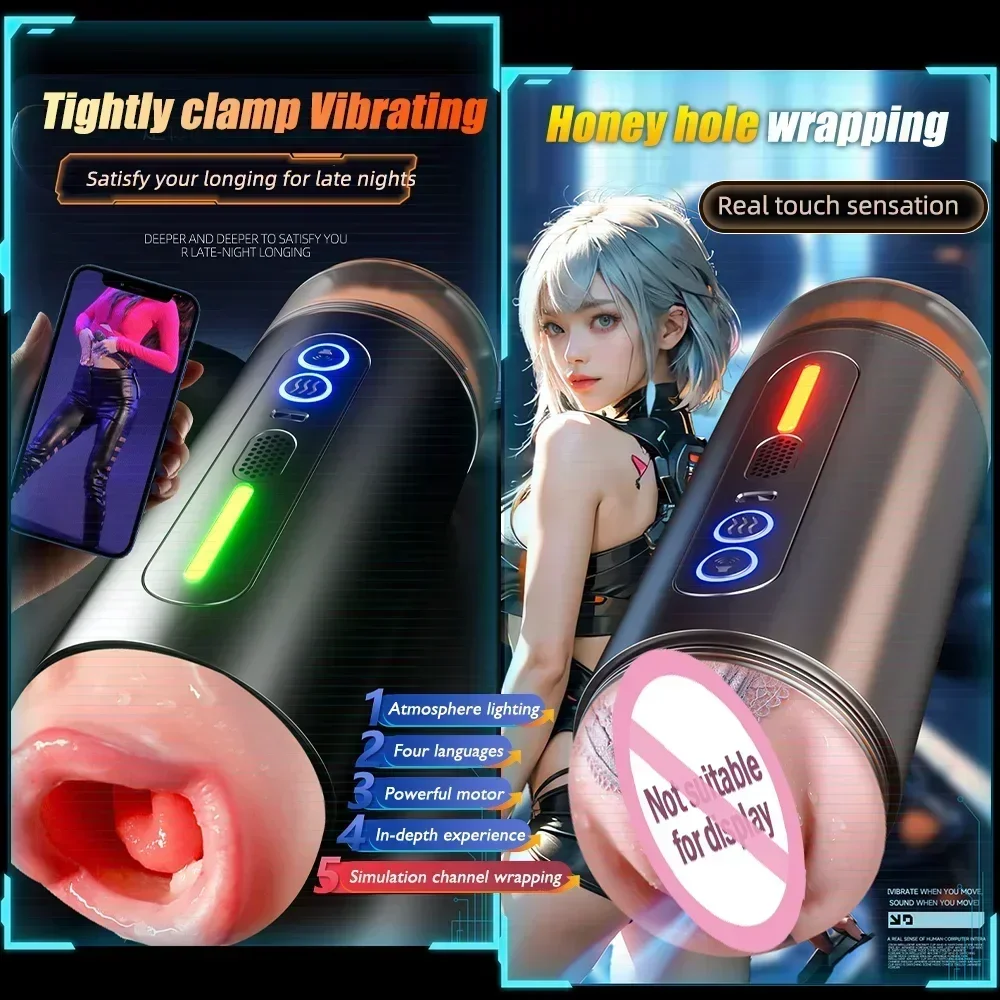 Male Masturbator Toys Automatic Masturbation Cup For Men Deep Throat Realistic Oral Vagina Blowjob Heating Vibrating Sex Machine - Image 4