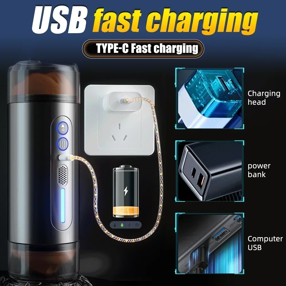 Male Masturbator Toys Automatic Masturbation Cup For Men Deep Throat Realistic Oral Vagina Blowjob Heating Vibrating Sex Machine - Image 6