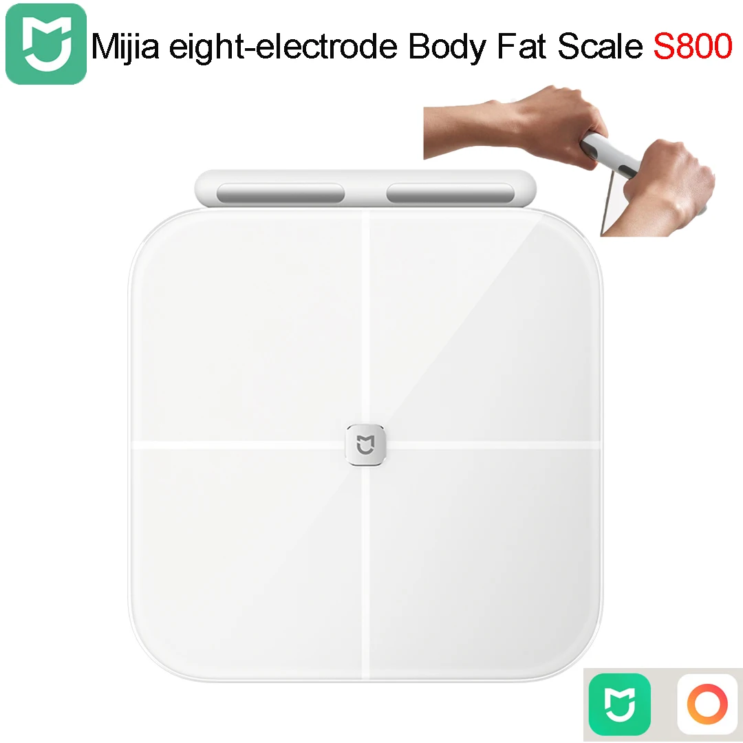 Mijia Eight Electrodes Body Fat Scale S800 Dual Band Heart Rate Detection Body Fat & Water Content Testing 150KG Max Smart Home